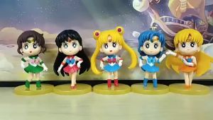 Mô hình chibi 5 nhân vật thủy thủ mặt trăng Sailor Moon Usagi Ami Rei Makoto Minako Mamoru Setsuna Michiru Haruka