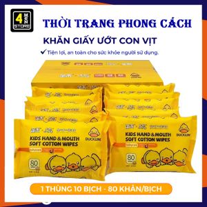 Thùng 10 Bịch Khăn Giấy Ướt Con Vịt Siêu Tiện Lợi 1 Bịch 80 Khăn  Khăn Giấy Ướt Con Vịt Siêu Hot
