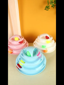 Tower of Tracks Cat Turntable Interactive 4-Tier Toy with 4 Colorful Balls