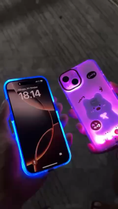 HP Kucing Lucu Gemoy Bisa Nyala – Warna Warni – Cocok untuk iPhone 11/12/13/14/15/16 Pro Max