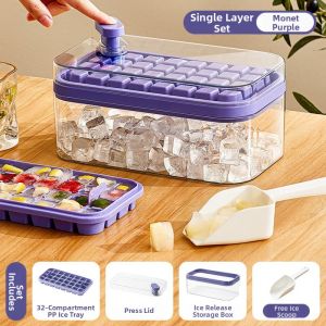 Press Easy Release Food Grade Silicone Ice Tray