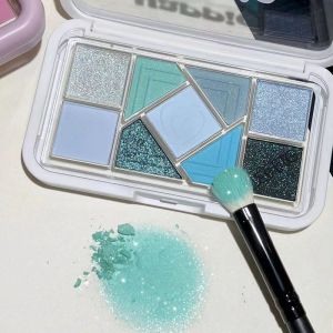 New 2023 Nine Color Eyeshadow Palette Matte Pink Frame Earth Tone Blue Pearl Student Blush Pure Desire Eyeshadow Makeup Tools