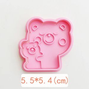 Bear Hug Love Cookie Cutter Biscuit Mold Fondant Sugar Craft Baking Tools Cookie Embosser Stamp for Birthday Valentines Day