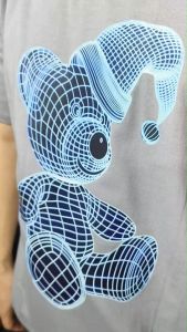 Kaos Pria 3 Dimensi Motif Animasi Blue Bear Tshirt Oblong Katun 24s H050 By Hans & co