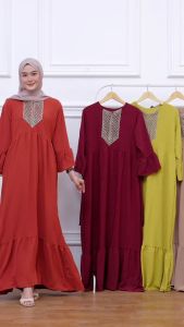 Faradil Maxy Dress Gamis Crinkle Airflow Terbaru Terlaris 2023 Fashion Wanita Muslim Baju Lebaran