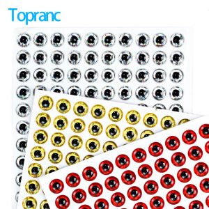 Topranc 3 Colors 3-9mm 3D Fish Eye Fake Bait Eye Stickers for Fly Fishing Minnow VIB Artificial Fish Eyes For DIY Fishing