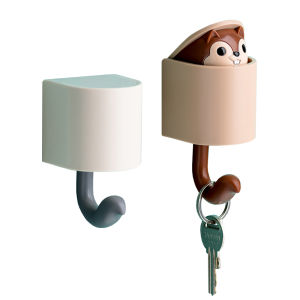 ตะขอติดผนัง รูปกระรอกน่ารัก ที่แขวนกุญแจ บรรจุภัณฑ์แขวน ตะขอแขวนหัวกระรอก ที่ติดผนังไม่ต้องเจาะ