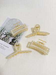 Pearl Large Grip Women's Elegant Internet Hot New Minimalist Shark Clip Back Head Hair Claw Hair Clip Hair Accessories Headdress