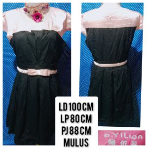 DRESS LENGAN PENDEK HITAM(YILIAN) 169