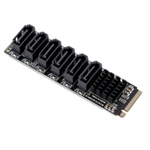 M.2 M KEY NVMe to 6 Ports SATA Convert Card 5 Ports SATA 3.0 Extend Adapter PCIE 3.0 X2 Hard Disk Capacity High Speed Expansion
