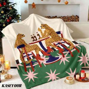 Beast Kingdom | Retro Chic Leopards at Bar Winter Summer Flannel Blanket Throw Fleece Soft Fuzzy Plush Cozy Fleece Blankets for Sofa Ideal Gifts