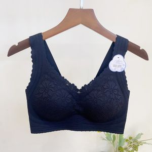 เสื้อชั้นในลูกไม้บางสไตล์วิสโคสแบบสวมหัวสำหรับผู้หญิง ไร้สาย ป้องกันการหย่อนคล้อย ดีไซน์หลังสวยงาม เสื้อชั้นในแบบเกาะอก