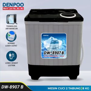 Denpoo Mesin Cuci 2 Tabung Kapasitas 8 Kg - DW 8907