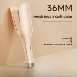 Long Lasting Curling Iron 36mm Deep V Shape Egg Roll Clamp French Wave Pattern Styling Tool Egg Roll Stick Hair Curling Iron