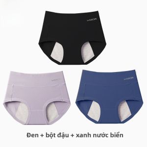 Quần lót MiiOW cotton thoáng khí cạp cao chống thấm an toàn cho kì kinh phụ nữ