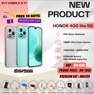 [BUY 1 FREE 10] HONOR 400 lite 5G | 12GB RAM + 256GB ROM | 108MP Ultra-Clear Camera | 5230mAh Battery | 35W SuperCharge