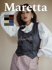 MARETTA Vest Wanita Vintage aesthetic Uniform Scholl |Anuratu Store Official