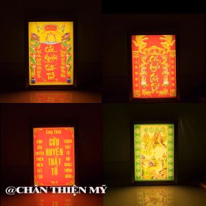 Bài Vị Cửu Huyền Thất Tổ In Tranh Trúc Chỉ Nhiều Mẫu Có Đèn Trang Trí Bàn Thờ Gia Tiên CBVCHTT-02