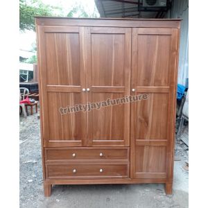 Lemari Pakaian 2 Pintu Kqyu Jati /trinityjayafurniture