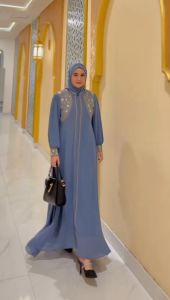 gamis aresha set hijab segi empat embroidery swaroski//abaya hikmat turkey busui friendly