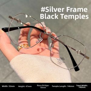 Chuming | Polygon Golden Large Frame Face-Slimming Womens Glasses