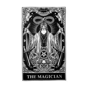VIKAMA Gothic Tarot Card Đen Trắng Ngôi Sao Năm Cánh Thanh Kiếm Thảm Treo Tường Huyền Bí Bí Ẩn Trang Trí Cho Ký Túc Xá Phòng Ngủ