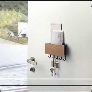Decorative Wooden Key Hanger Wall Mounted Mail Letter Key Holder Organizer for Entryway