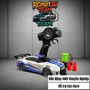 Xe Đua Điều Khiển Từ Xa Mini Drift 2025 GTR 1:24 có Servo gyro tốc độ 30km/h có điều tốc