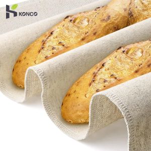 Konco Bakers Cloth Professional Bakers Dough Couche Linen Fermented Cloth Dough Bakers Bread Baguette Flax Cloth Baking Mat