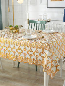 ผ้าคลุมโต๊ะทานอาหารแบบป้องกันน้ำมัน กันน้ำ กันร้อน ไม่ต้องซัก พื้นโต๊ะกาแฟ PVC ทรงสี่เหลี่ยม ผ้าฝ้ายสไตล์ยูโรเปียนแบบทันสมัย