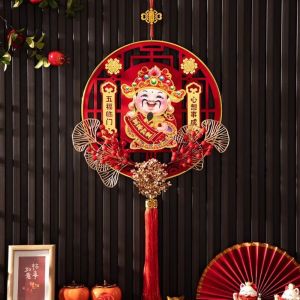 BENYTRO Hanging The God of Fortune Pendant Chinese  Year Electric Shaking Head Spring Festival Decor Blessing Red God of Wealth Ornaments