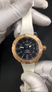 MAX Legend Watches Rose Gold/Silver Steel Case Black Dial Womens Silicone Strap Watch 38mm 5-MAX680
