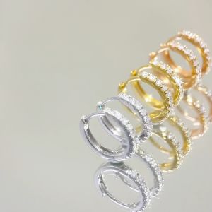 LAZO DIAMOND Pavé Diamond Hoop Earrings in 18k Yellow Gold