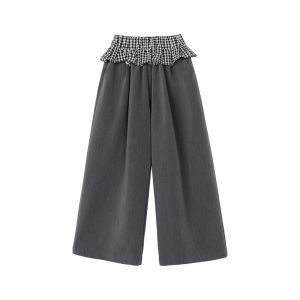 NORNOR Childrens Loose Wide Leg Pants Girls Casual Trousers Thin Autumn Season Kids Clothing Midsized Waist Long Pants