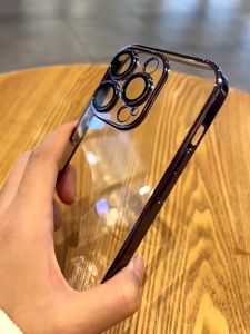 compatible for iphone 15 PRO MAX 14 PLUS 13 12 11 soft Transparent with Lens Film Protect Camera Magnetic Phone Case casing cover