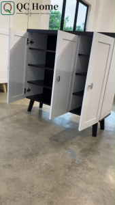 QC Home Shoe Cabinet Shoe Rack Storage Cabinet Rack 3 Door Pisces