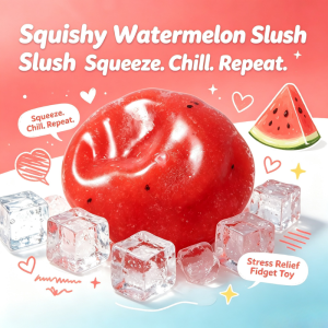 hot toys | Handmade Watermelon Slushy Squishy Toy Soft Slow Rebound Stress Relief Squeeze Toy Realistic Fruit Simulation Model Adult Gift