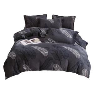 Thickened Milk Velvet Coral Velvet Duvet Cover Single Piece Flannel Plush Warmth Modern Simple Style Bedding Cover Quilt Cover