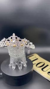 2pcs/set Bling Rhinestone Crystal Crown Tiara Birthday Princess Sash Crown for Women Girl Birthday Party Decoration Kit