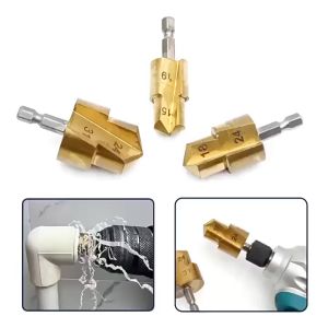 Bộ 3 mũi khoan titan tráng titan mũi khoan và phụ kiện combo 3 mũi khoan tráng titan chuyên khoét ống nhựa PPR mũi khoan lục giác phi 20-25-32mm