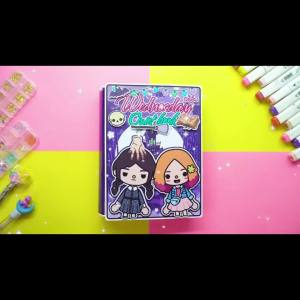 Ngôi nhà của búp bê giấy học liệu bóc dán quiet book Wednesday đồ chơi giấy làm sẵn