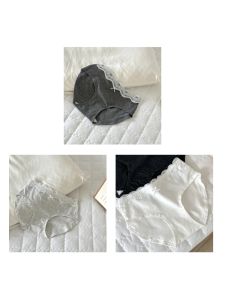 Zeyi Yipin Lace Briefs Womens High Elastic Antibacterial Cotton Underwear mid Waist Extended Crotch Triangle Panties