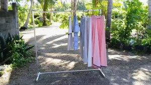 ราวแขวนผ้า 2ชั้น ราวตากผ้า ราวแขวนผ้าโครงเหล็ก แข็งแรง ทนทาน รับน้ำหนักได้ดี มี 6ขนาดให้เลือก