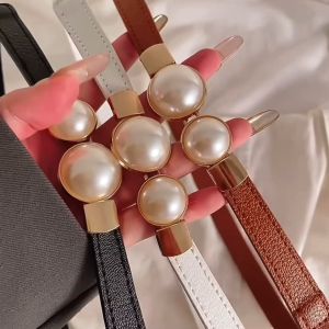 Women Waist Chain Belt Korean Retro Pearl waist Seal Sweater Coat Hook Elastic Belt