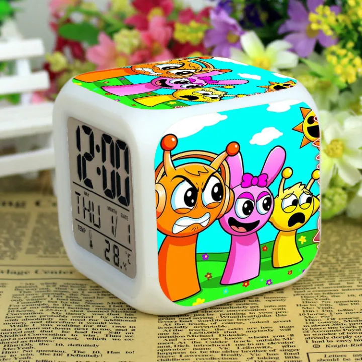 Sprunki Colorful LED Clock Rhythm Box Music Game Silent Night Light ...