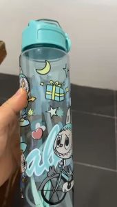 Botol Minum Labubu Viral Botol Minum Sedotan 650ml Tali pendek