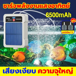 【รุ่นใหม่】ออกซิเจนปลา ปั้มออกซิเจนตู้ปลา อายุแบตเตอรี่ 70 ชั่วโมง ออกซิเจนตู้ปลา หัวชาจต์ USB+พลังงานแสงอาทิตย์ ปั้มลมขนาดเล็ก อัพเกรดกันน้ำทั้งตัว แบบพกพา ประหยัดพลังงาน สําหรับตู้ปลา ปั้มอากาศ สำหรับฉุกเฉินไฟดับ เครื่องออกซิเจน