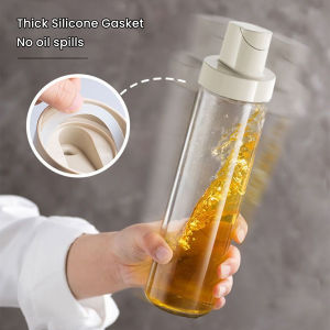 Amoki 500ml Tkitchen Seasoning Glass Jar Drip Free Automatic Open Oil Pot Leak-Proof