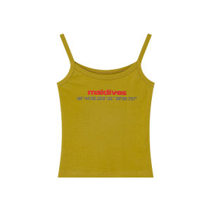 Letter Print Slim Fit Tank Top Female Summer