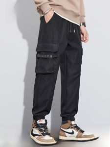 ROMON | Romon Mens Casual Elastic Waist Pants American Style Trendy Workwear Loose Long Trousers Autumn Winter New Arrival